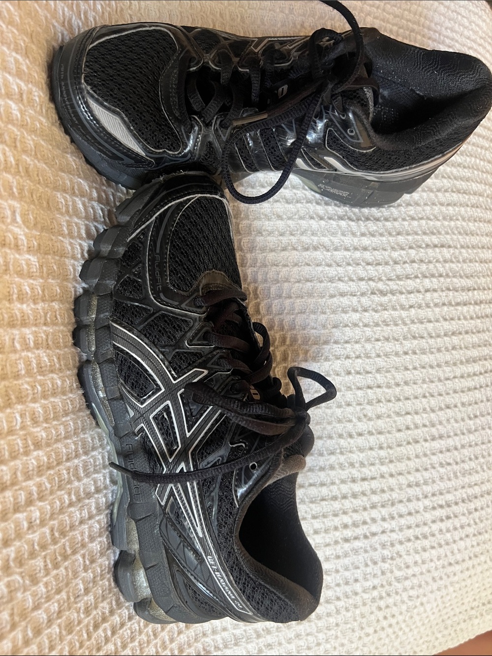 ASICS Black Women's Athletic Running Shoes with Silver Accents